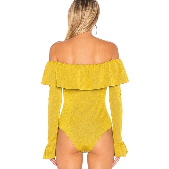 Endless Rose Ruffle Bodysuit in Golden Yellow - Picture 3 of 8